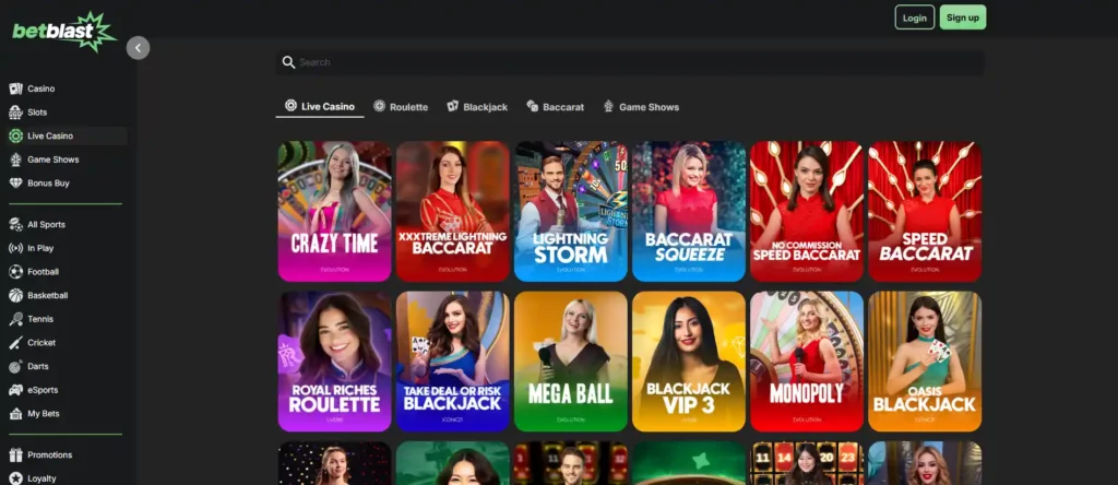 betblast live casino